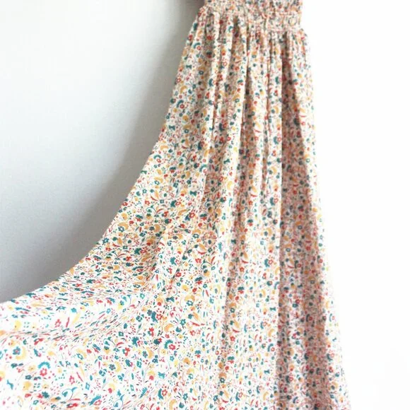 New Doen Emmaretta Floral Cotton Midi-Dress, Wilder Clover Floral, Size S - Picture 5 of 9